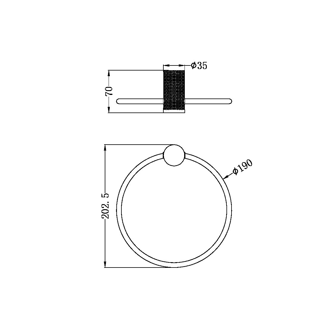 OPAL TOWEL RING GRAPHITE (NR2580aGR)