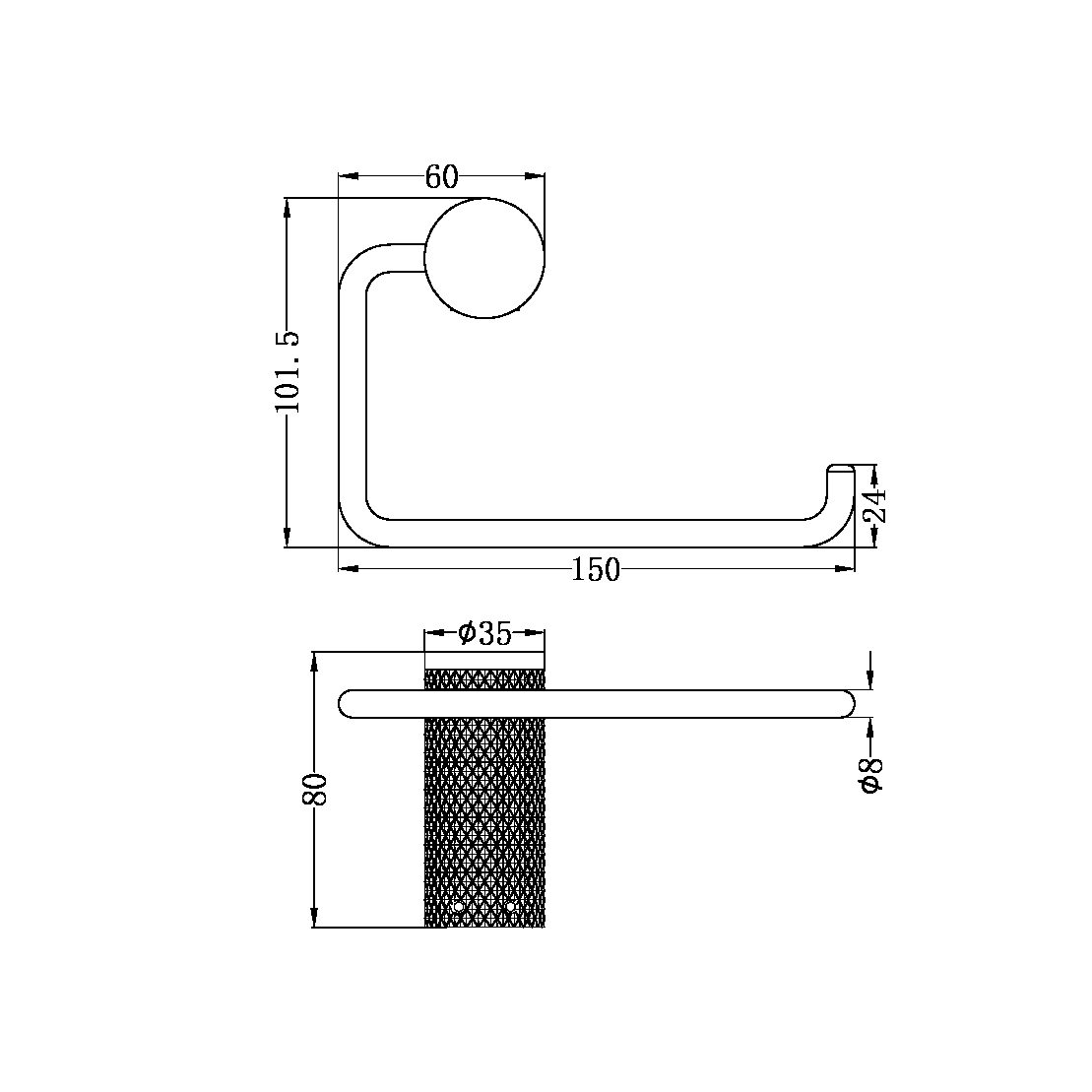 OPAL TOILET ROLL HOLDER GRAPHITE (NR2586GR)