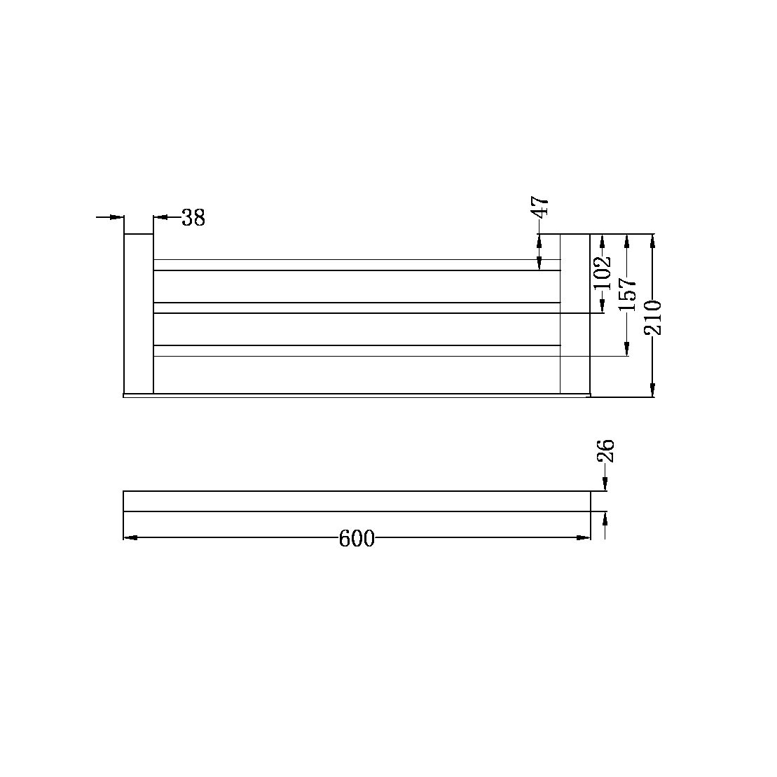 CELIA TOWEL RACK CHROME (NR4689CH)
