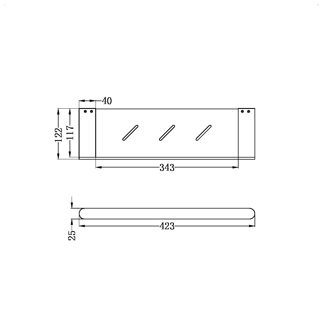 Bianca Metal Shower Shelf Brushed Bronze (NR9087aBZ)