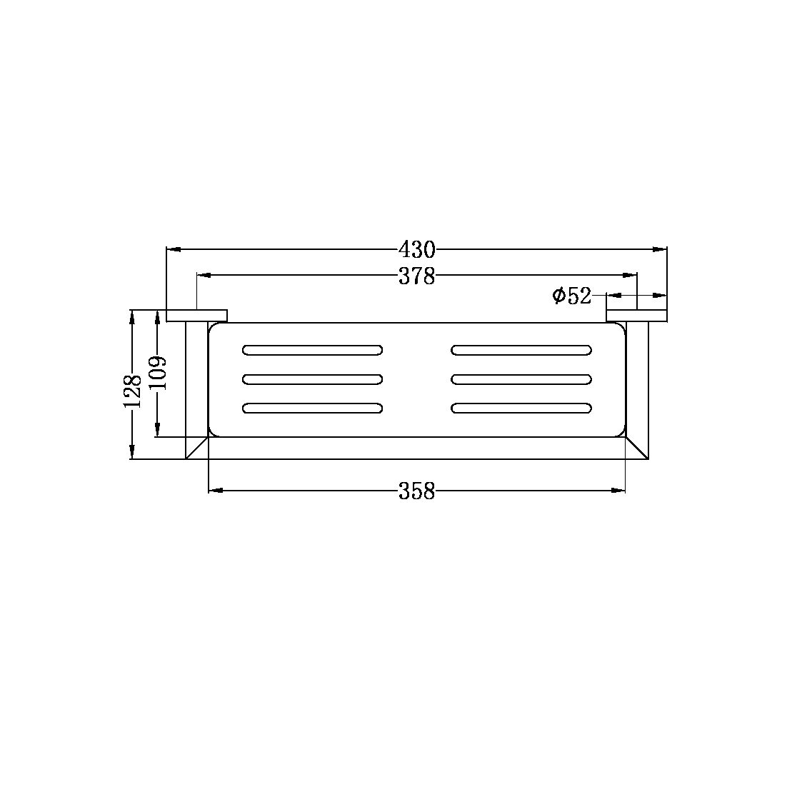 DOLCE METAL SHOWER SHELF MATTE BLACK (NR3687aMB)