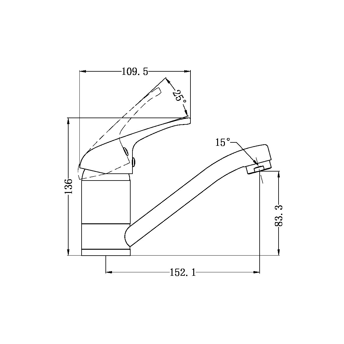 CLASSIC SWIVEL BASIN MIXER (150MM) CHROME (NR110007150CH)
