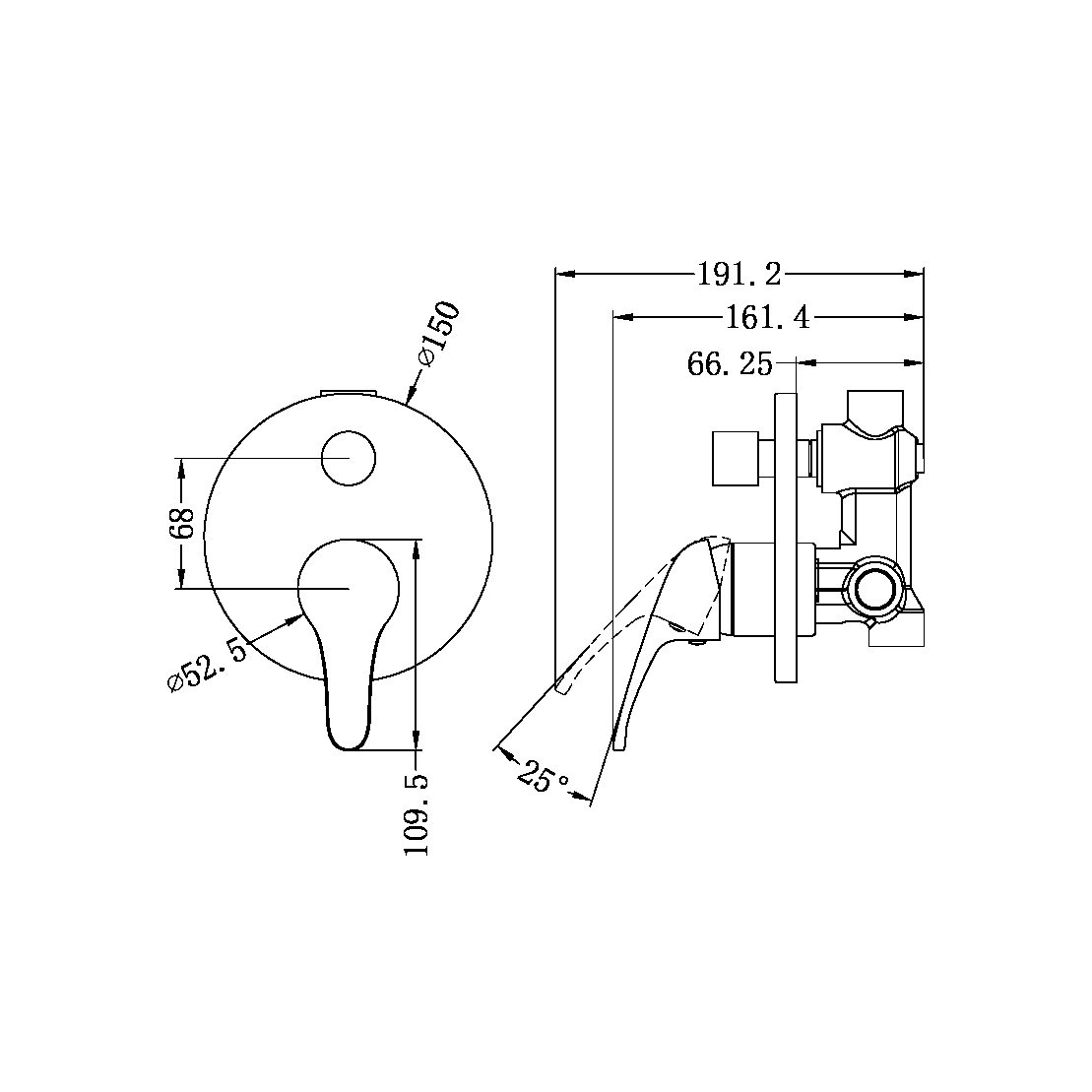 CLASSIC SHOWER MIXER WITH DIVERTER CHROME (NR110009aCH)