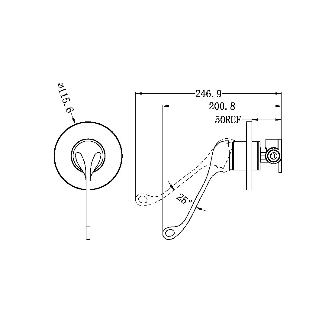 CLASSIC CARE SHOWER MIXER CHROME (NR110009dCH)