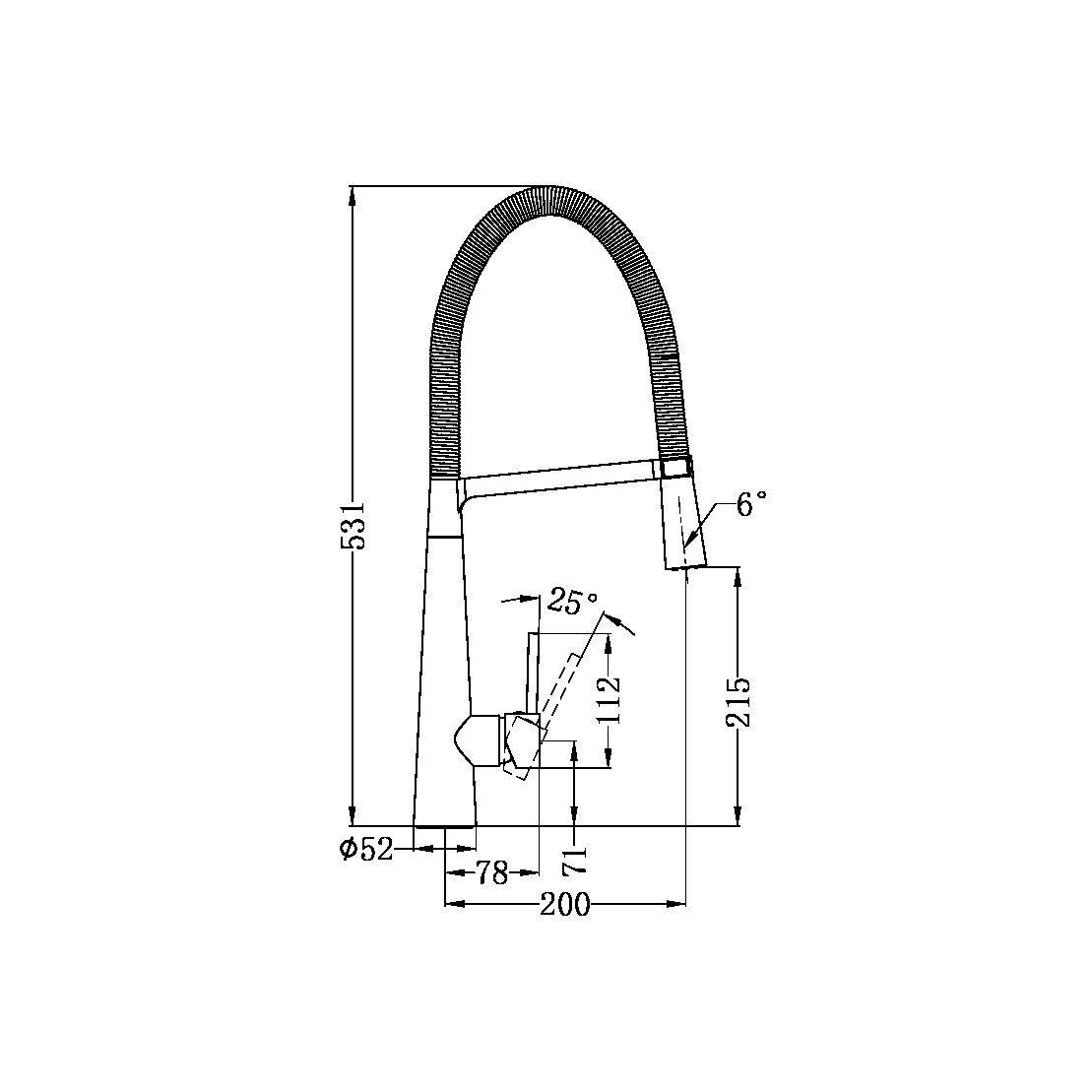 MACRO PULL OUT SPRAY SINK MIXER CHROME (NR130017CH)