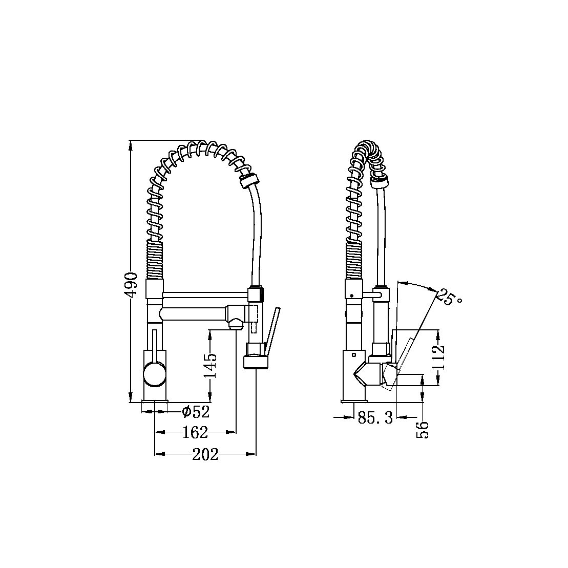 GAMMA PULL OUT SPRAY SINK MIXER CHROME (NR130077CH)