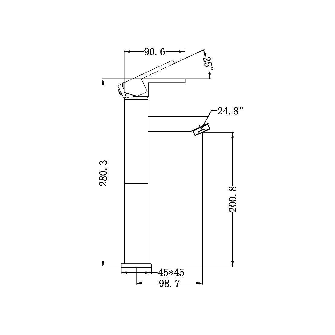 VIBE TALL BASIN MIXER CHROME (NR200701aCH)