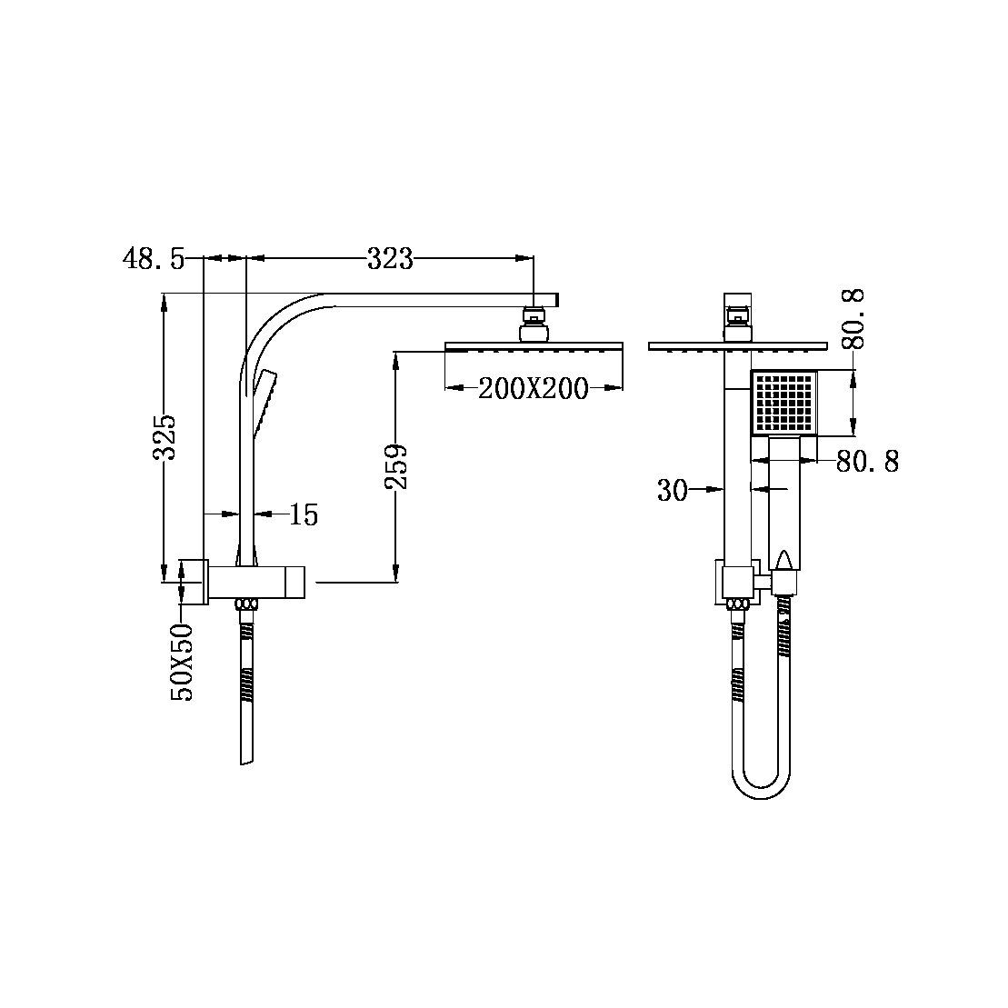 VIBE 2 IN 1 SHOWER COLUMN CHROME (NR200705cCH)