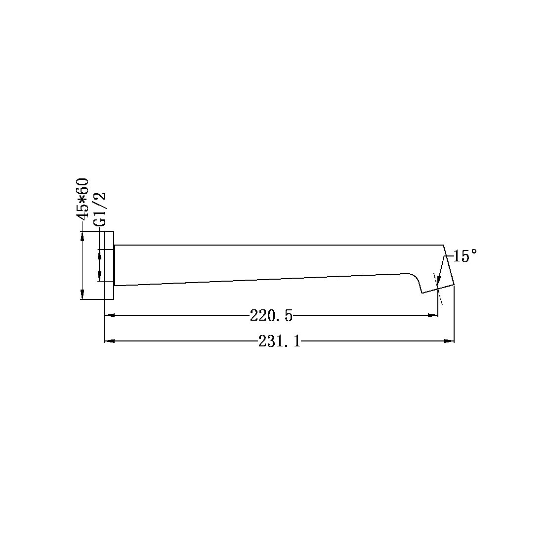 VICTOR BATH/BASIN SPOUT CHROME (NR221403CH)