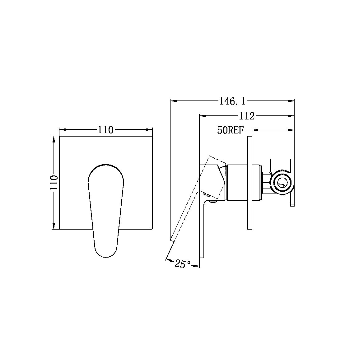 VICTOR SHOWER MIXER MATTE BLACK (NR221409MB)