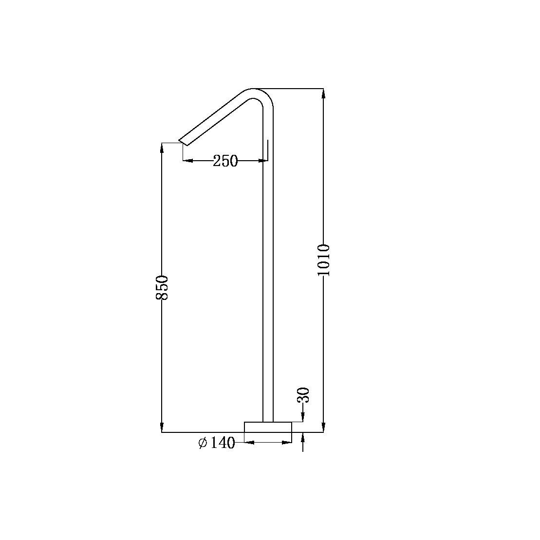 Mecca Freestanding Bath Spout Only GUN METAL (NR221903aGM)