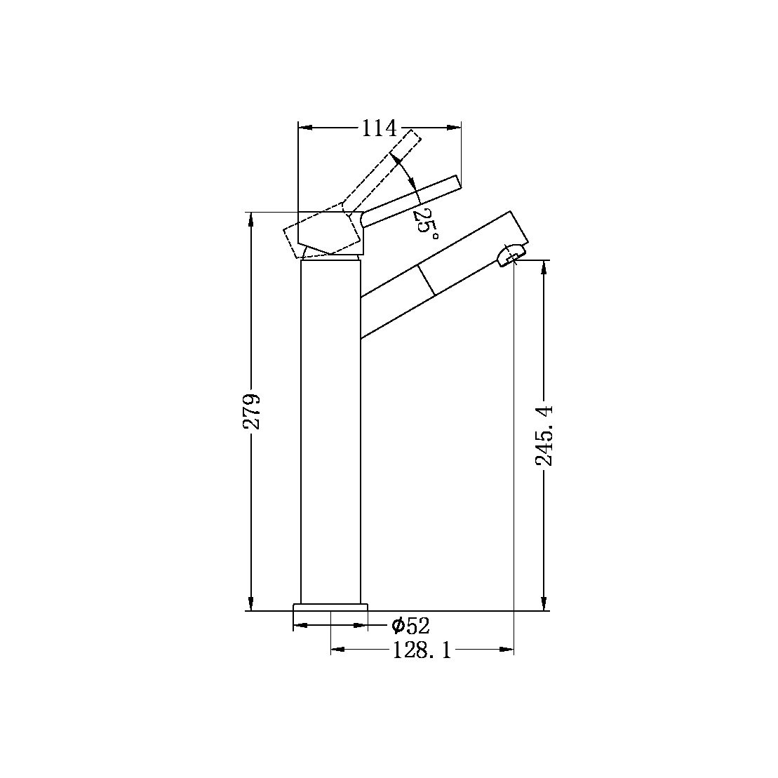 DOLCE TALL BASIN MIXER CHROME (NR250801aCH)