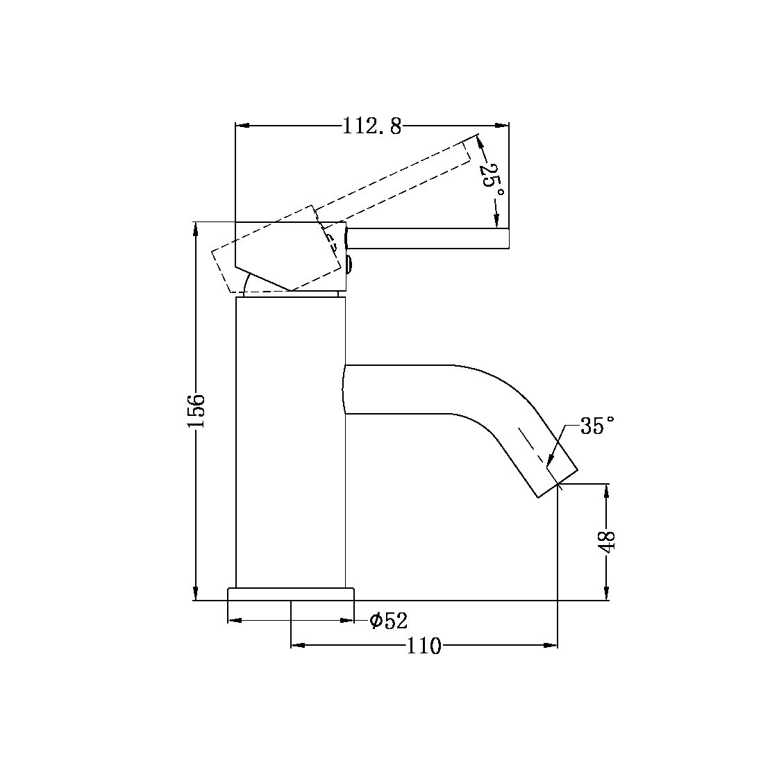 DOLCE BASIN MIXER MATTE BLACK (NR250802aMB)