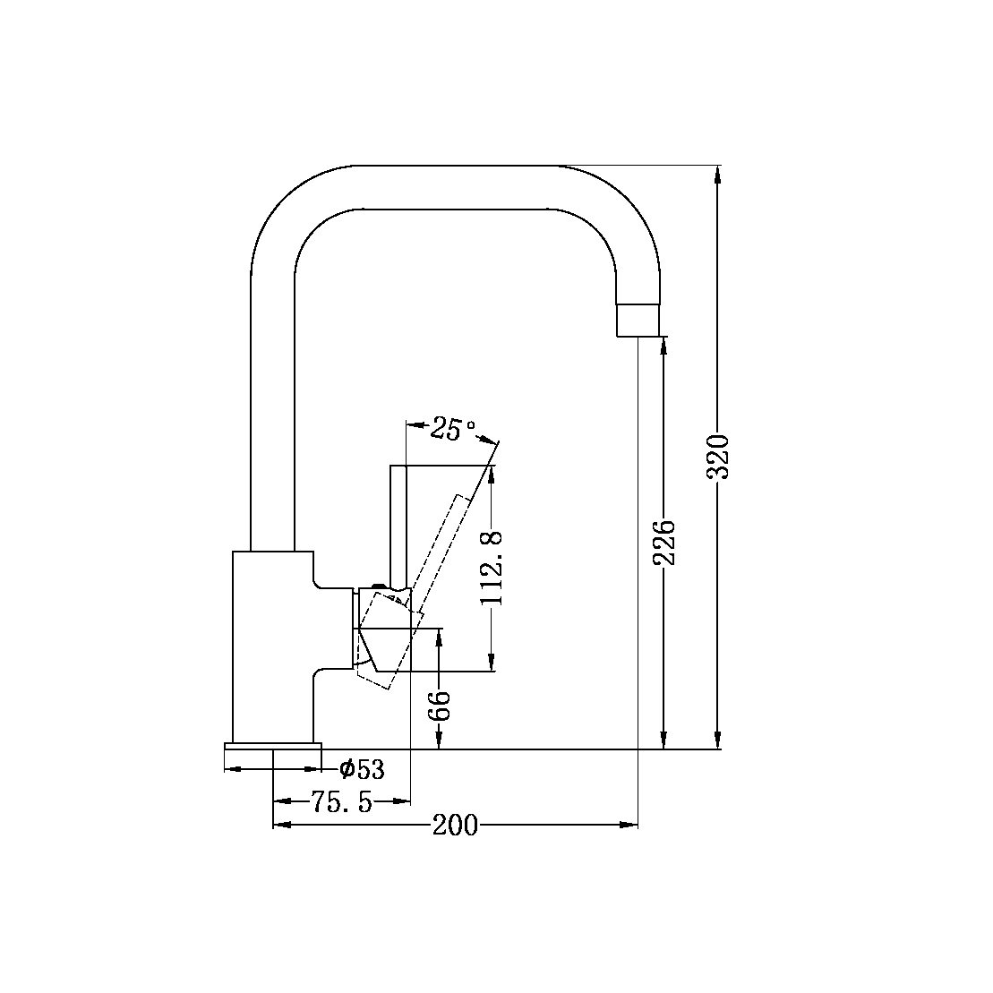 DOLCE KITCHEN MIXER MATTE BLACK (NR250806MB)
