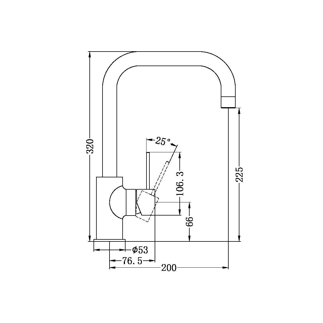 DOLCE KITCHEN MIXER BRUSHED GOLD (NR250806BG)