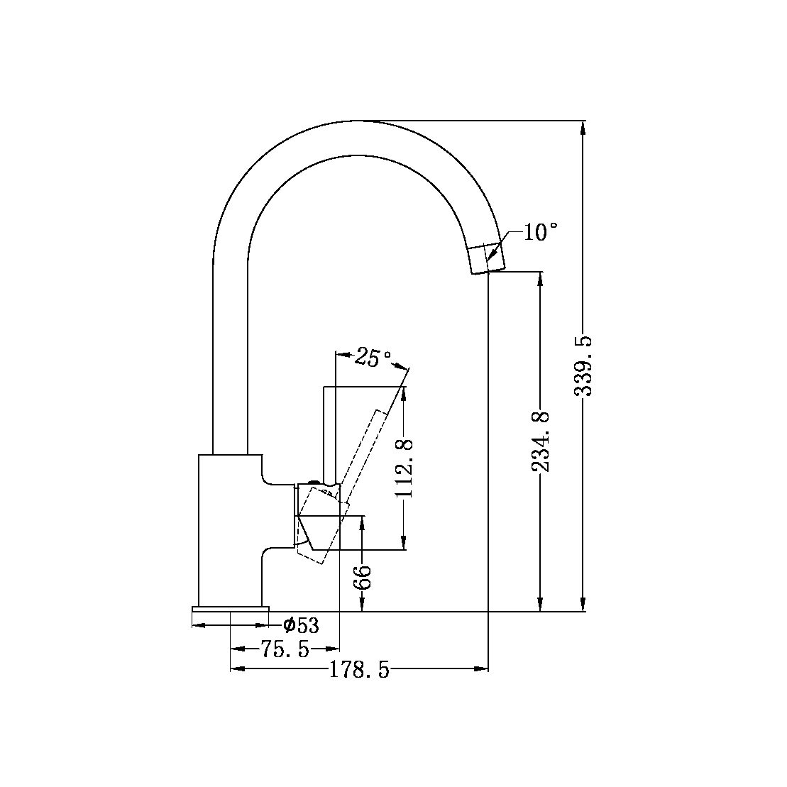 DOLCE KITCHEN MIXER BRUSHED GOLD (NR250807BG)