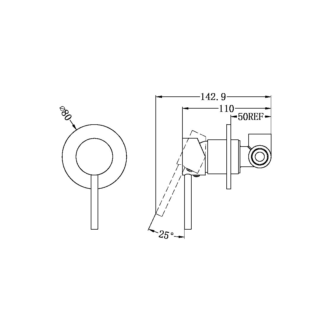 DOLCE SHOWER MIXER CHROME (NR250811CH)
