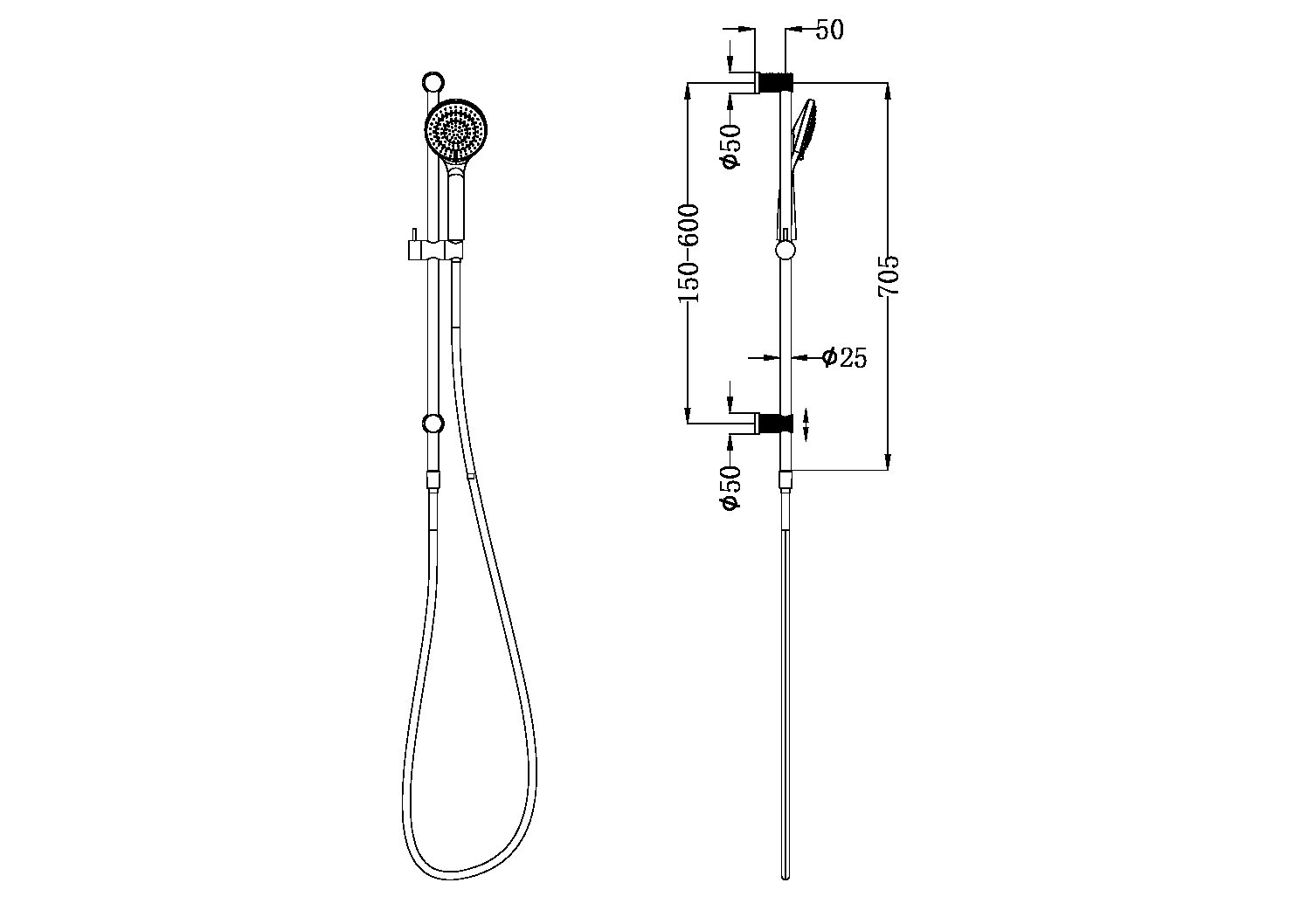 NR251905a OPAL RAIL SHOWER WITH AIR SHOWER BRUSHED GOLD (NR251905aBG)