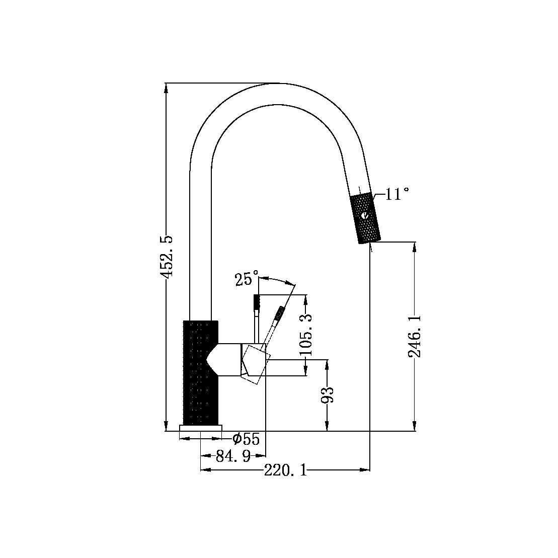 NR251908 OPAL PULL OUT SINK MIXER BRUSHED BRONZE (NR251908BZ)