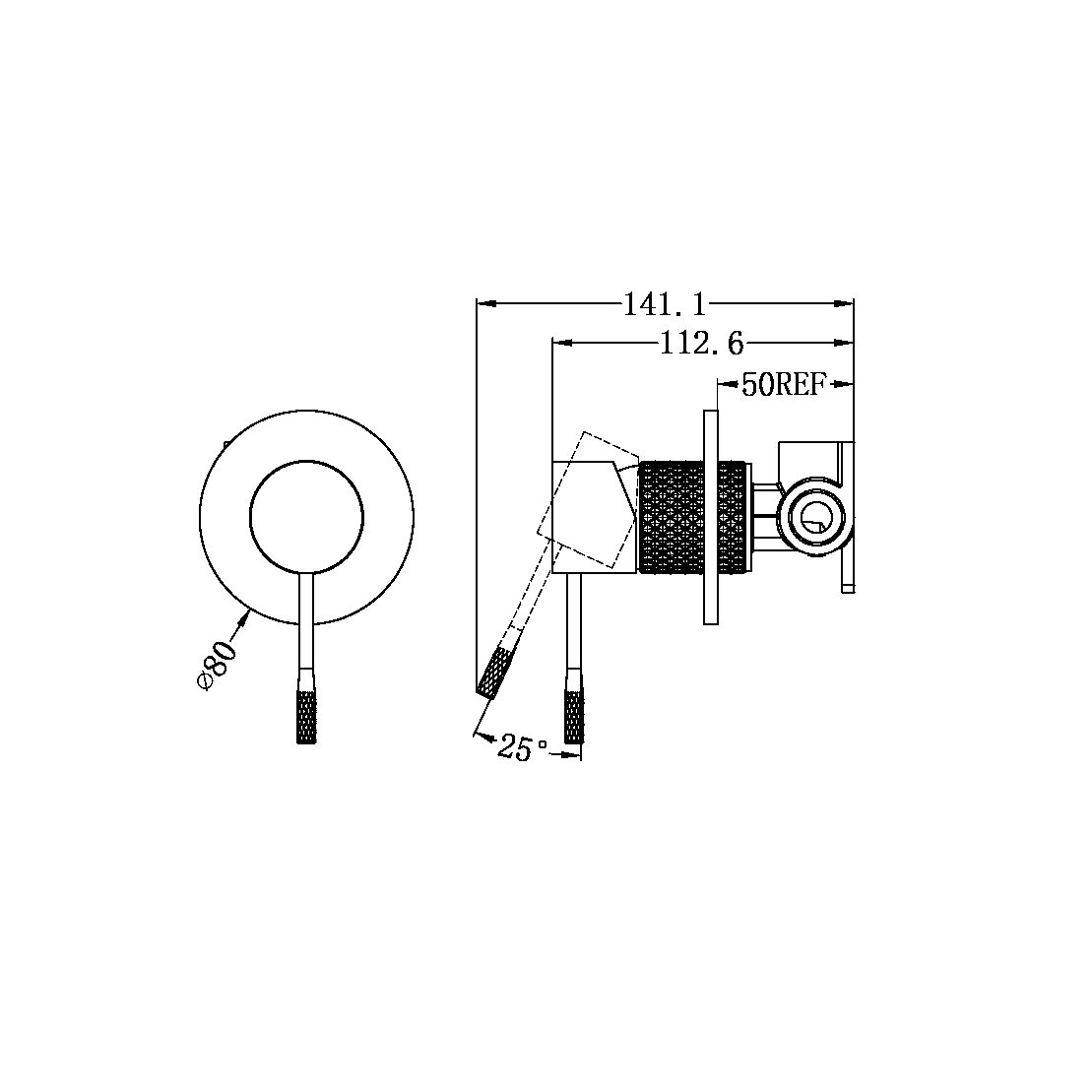NR251909 OPAL SHOWER MIXER 80MM PLATE BRUSHED BRONZE (NR251909BZ)