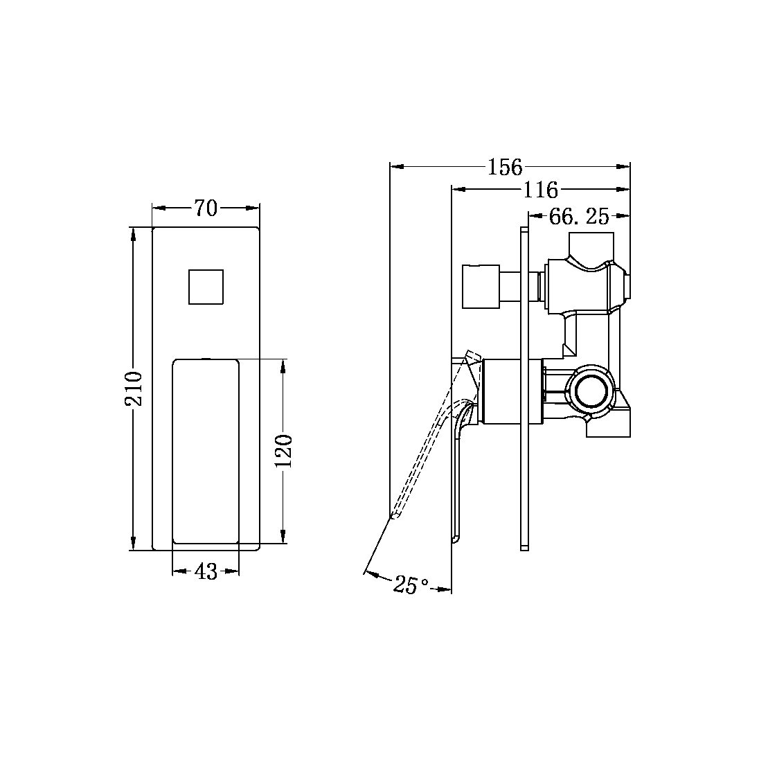ASTRA SHOWER MIXER WITH DIVERTOR MATTE BLACK (NR281309aMB)