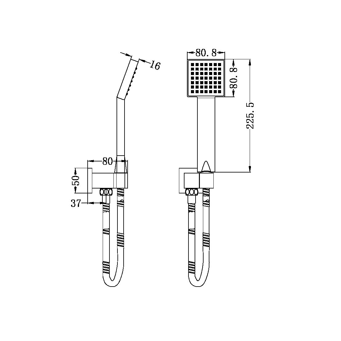 SQUARE SHOWER BRACKET CHROME (NR30101CH)