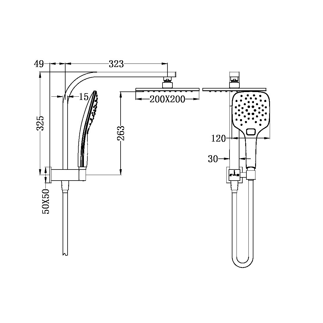 CELIA 2 IN 1 SHOWER CHROME (NR301505bCH)