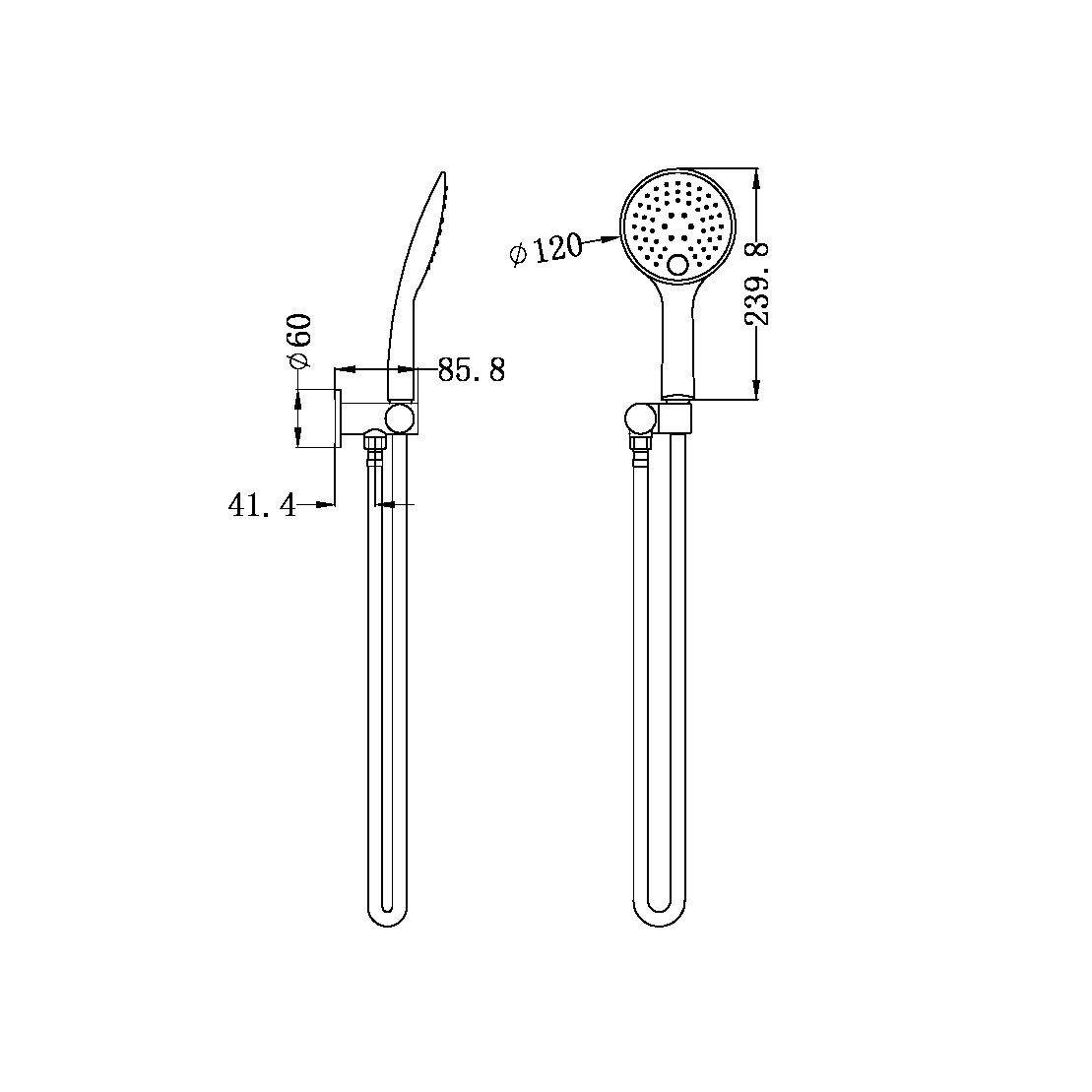 PROJECT ROUND SHOWER ON BRACKET HANDHELD SHOWER HEAD BRUSHED NICKEL (NR320BN)