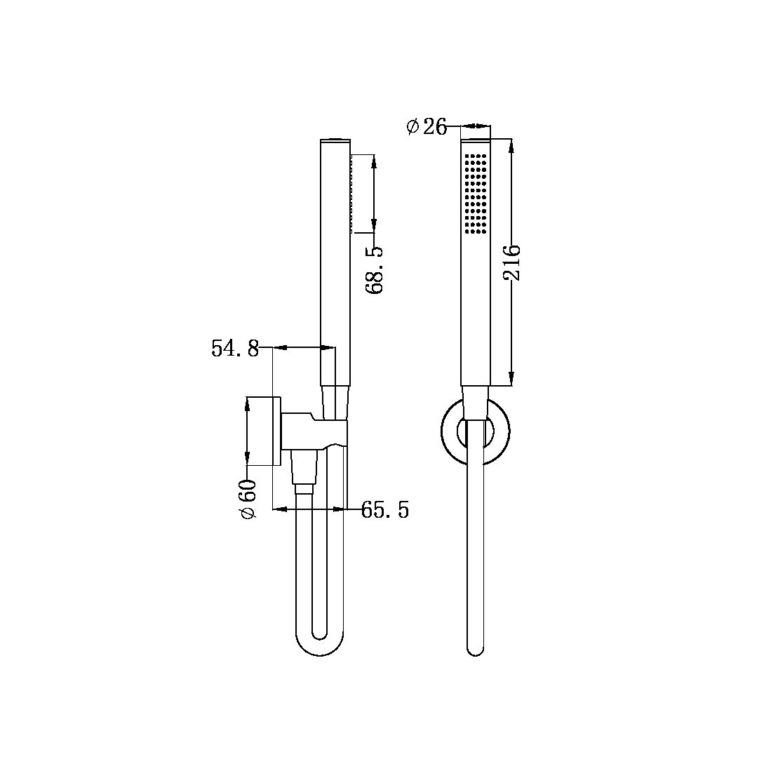 ROUND SHOWER BRACKET GUN METAL GREY (NR307GM)