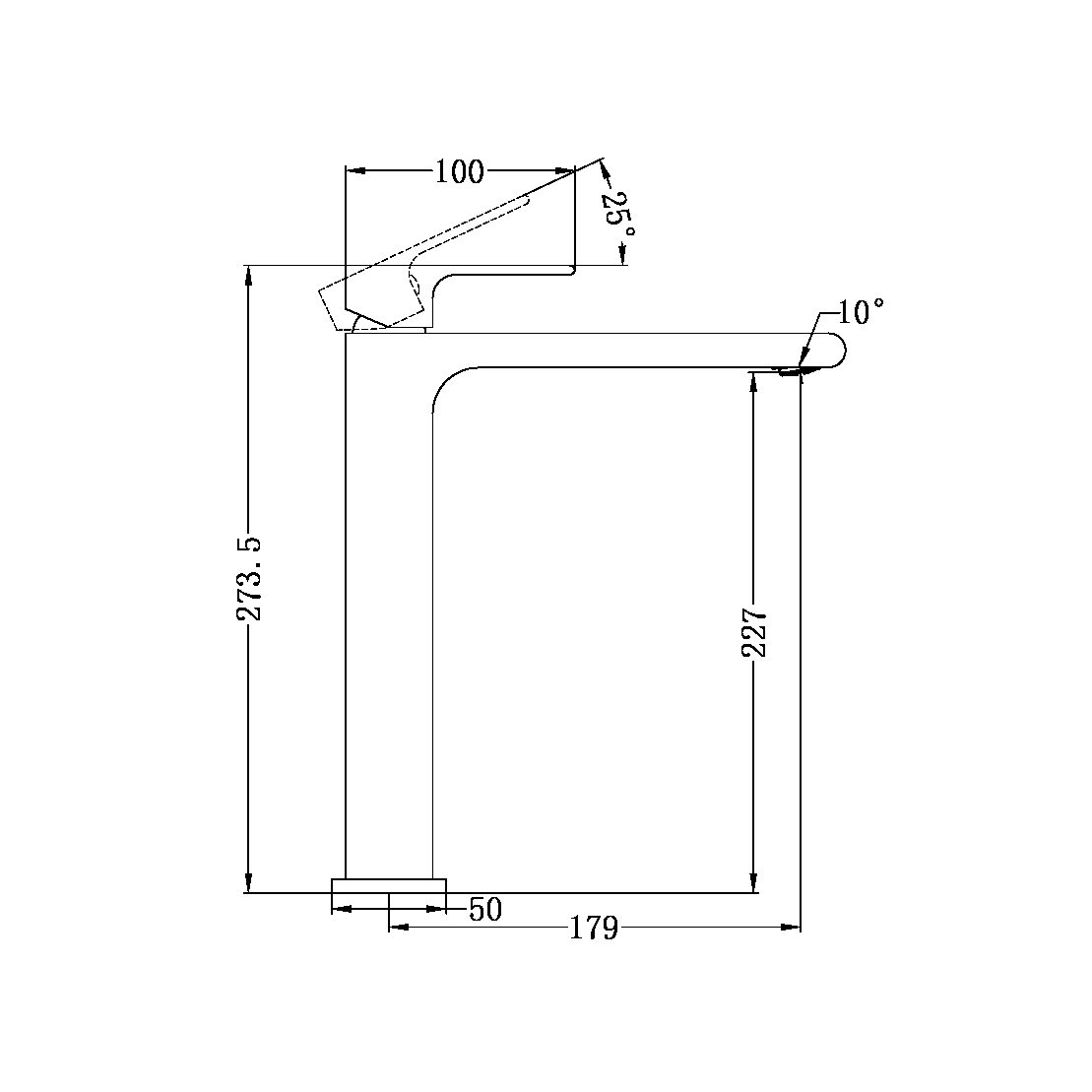 BIANCA TALL BASIN MIXER BRUSHED BRONZE (NR321501aBZ)