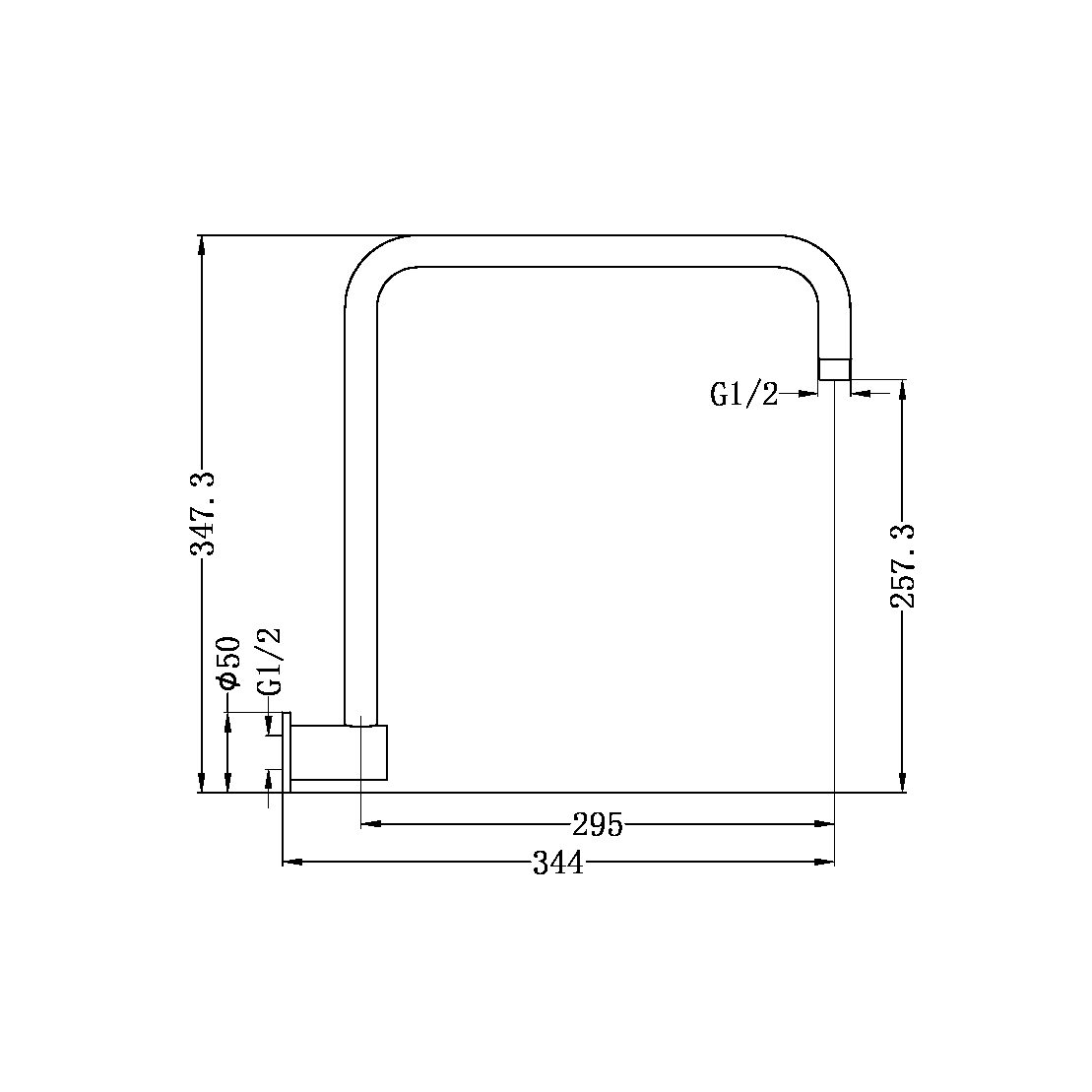 ROUND SWIVEL SHOWER ARM CHROME (NR506CH)