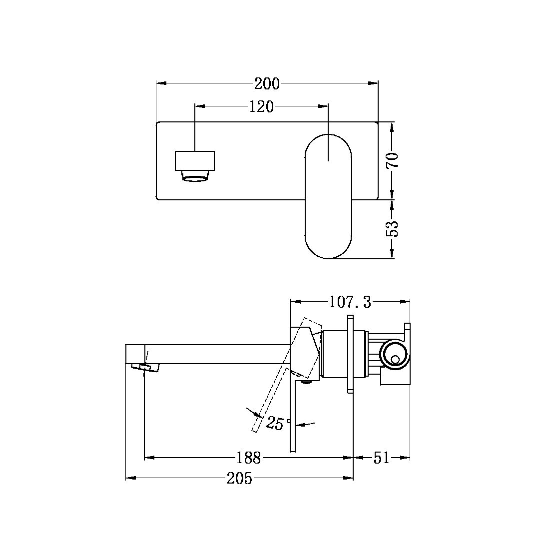 ECCO WALL BASIN/BATH MIXER GUN METAL (NR301310aGM)