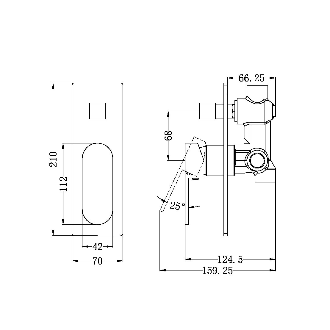 ECCO SHOWER MIXER WITH DIVERTER BRUSHED GOLD (NR301311aBG)