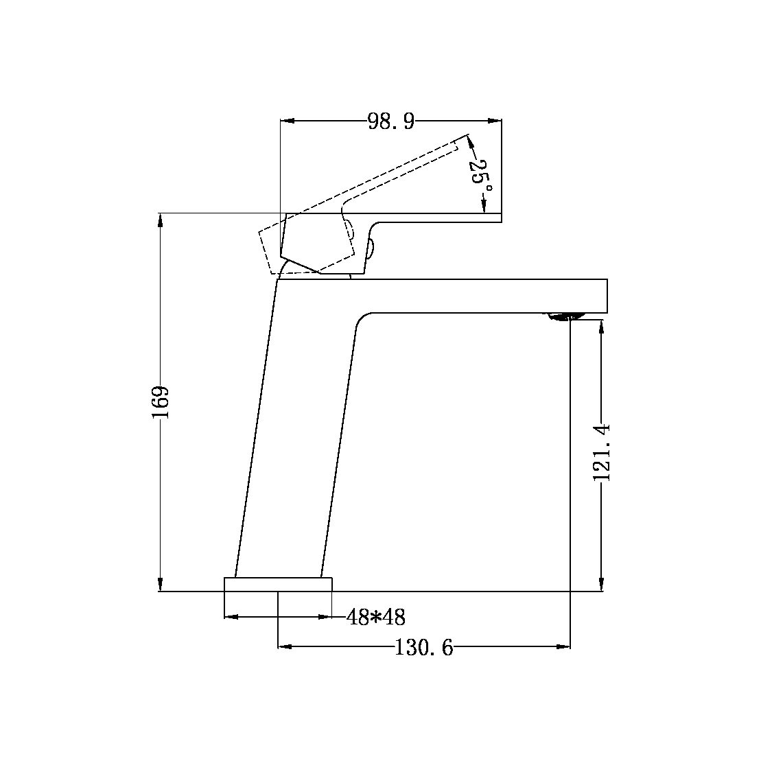 CELIA ANGLE BASIN MIXER BRUSHED NICKEL (NR301501BN)