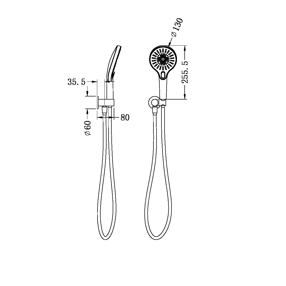 MECCA SHOWER BRACKET BRUSHED BRONZE (NR221905cBZ)