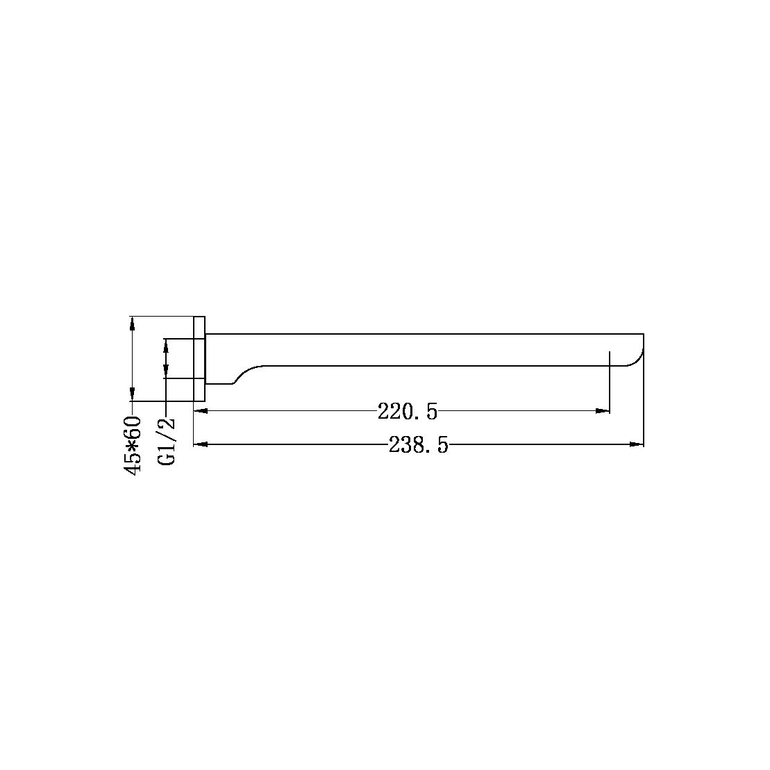 CELIA FIXED BATH SPOUT BRUSHED NICKEL (NR281303BN）