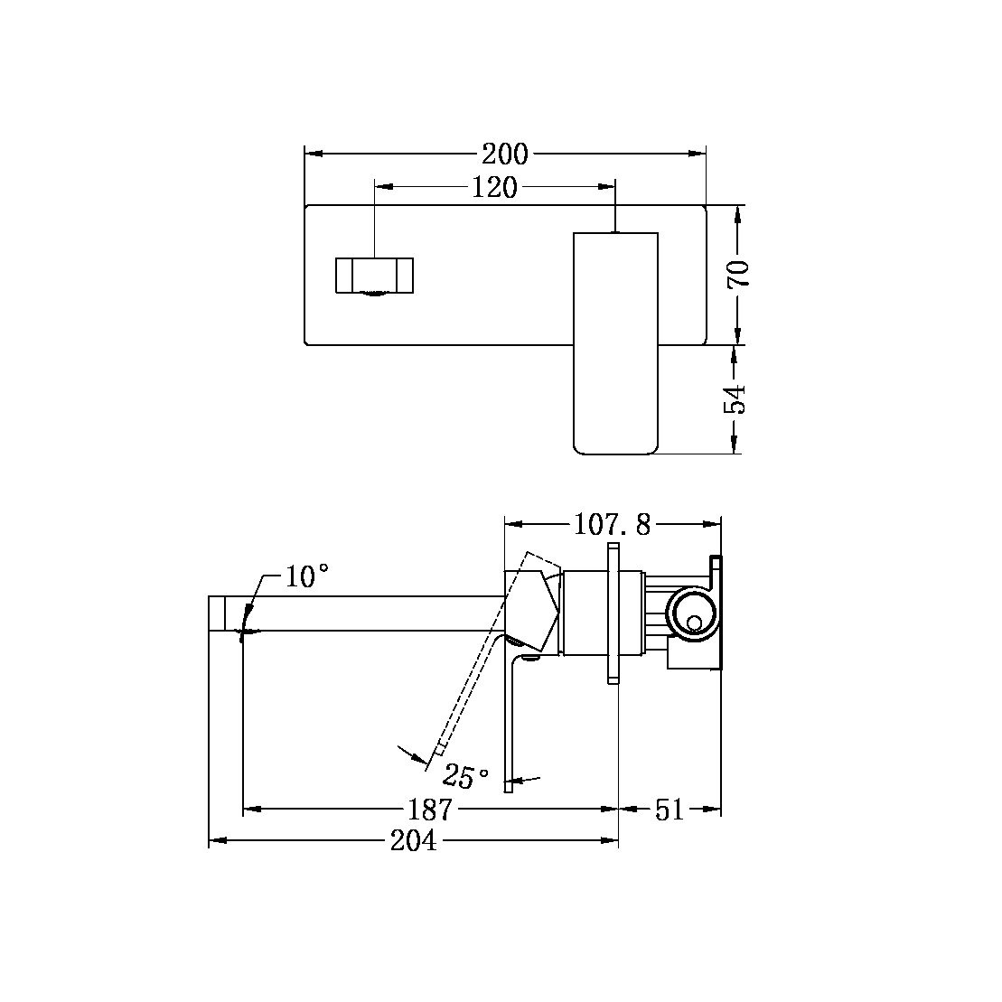 CELIA WALL BASIN/BATH MIXER CHROME (NR301510aCH)