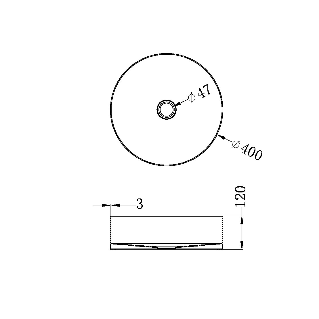 ROUND 400MM STAINLESS STEEL BASIN BRUSHED GOLD (NRB401rBG)