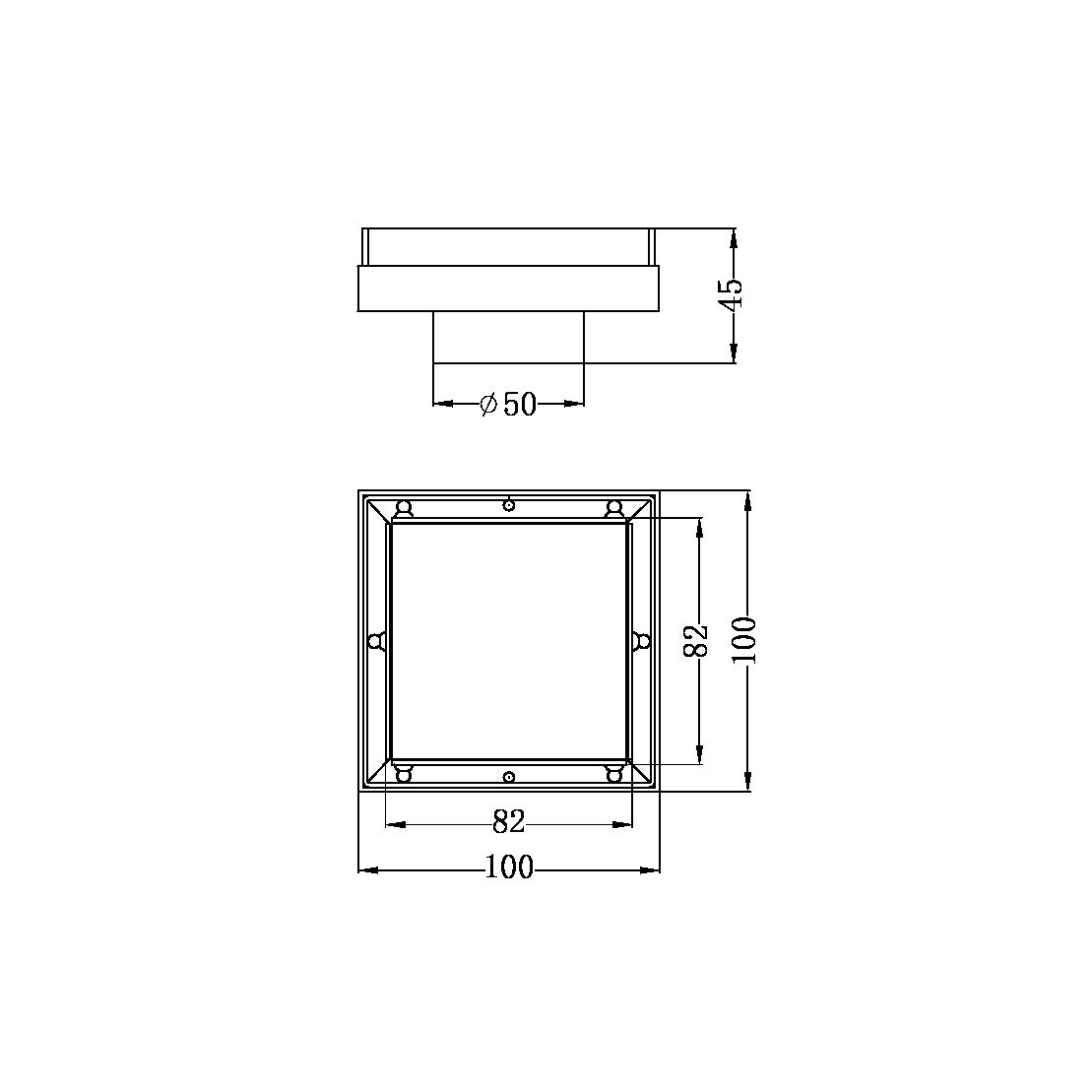 TILE INSERT FLOOR WASTE 50MM OUTLET GUN METAL (NRFW001GM)