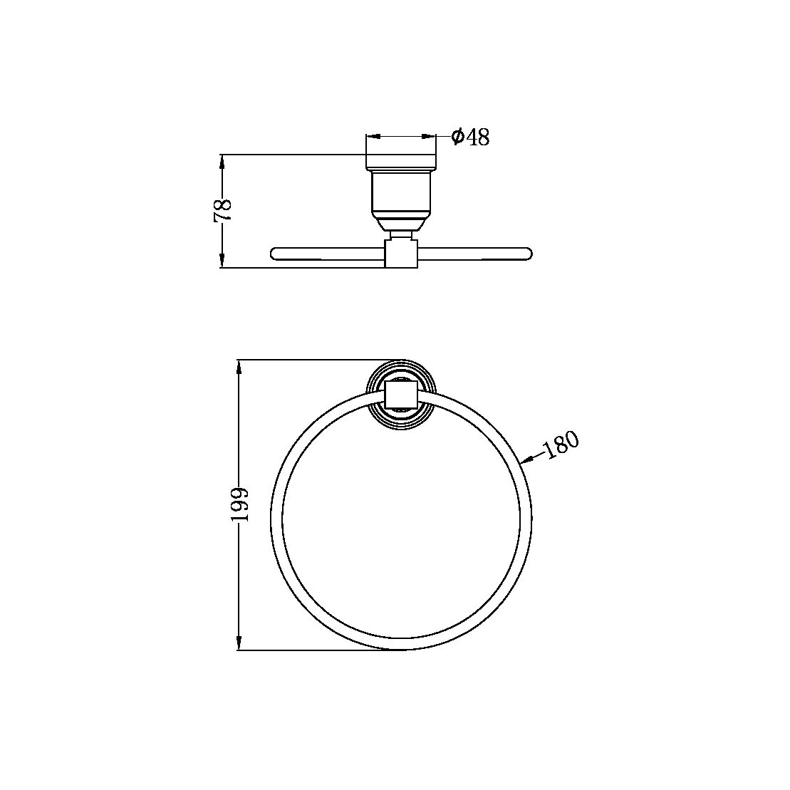 YORK TOWEL RING MATTE BLACK (NR6980MB)