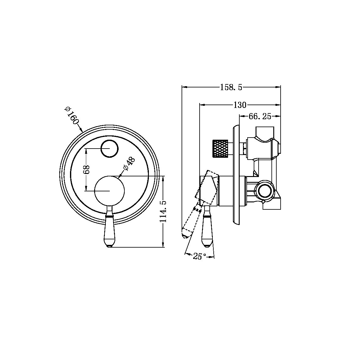 York Shower Mixer With Divertor With Metal Lever Brushed Nickel (NR692109A02BN)