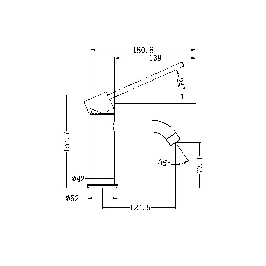 MECCA CARE BASIN MIXER GUN METAL (NR221901dGM)