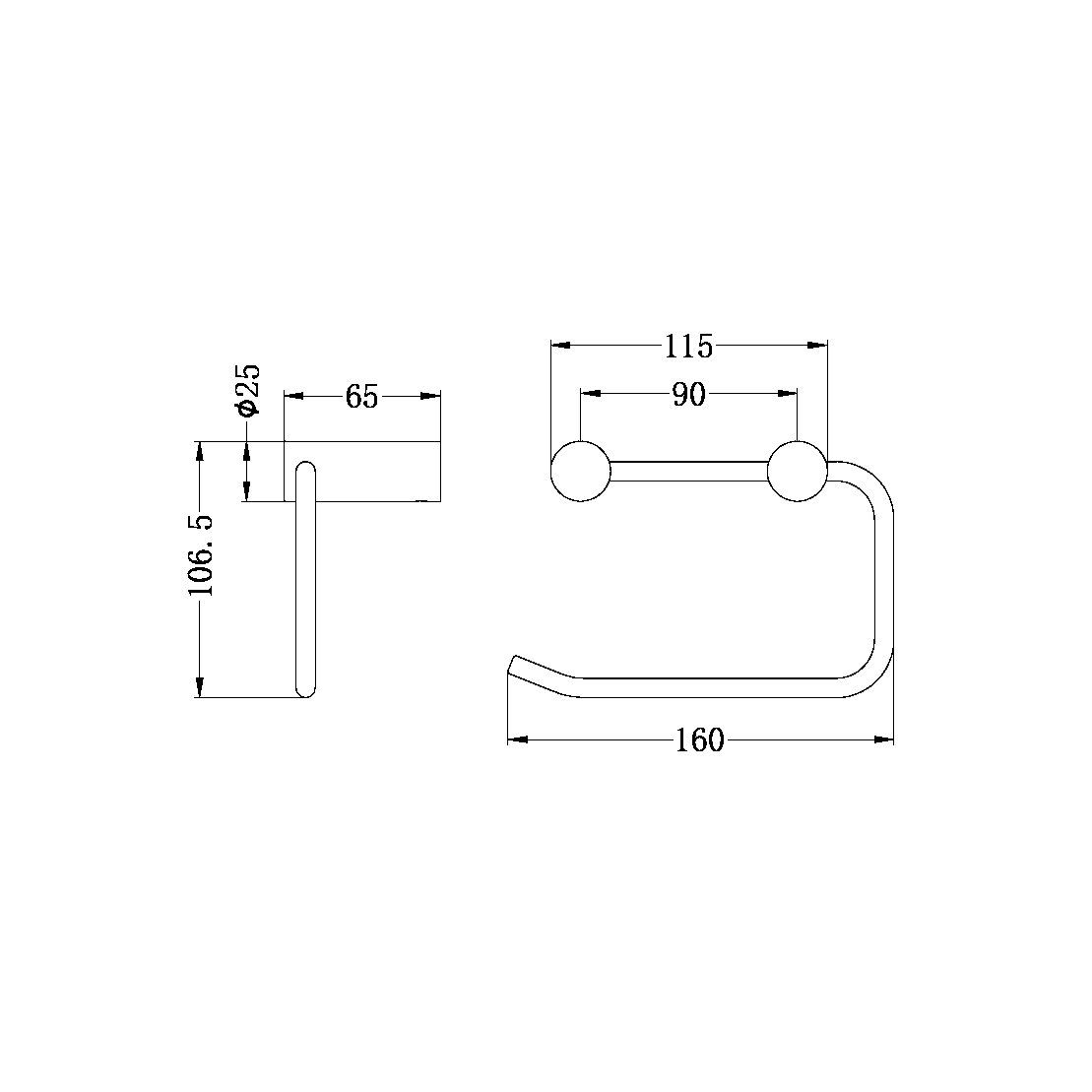 NEW MECCA TOILET ROLL HOLDER CHROME (NR2386CH)