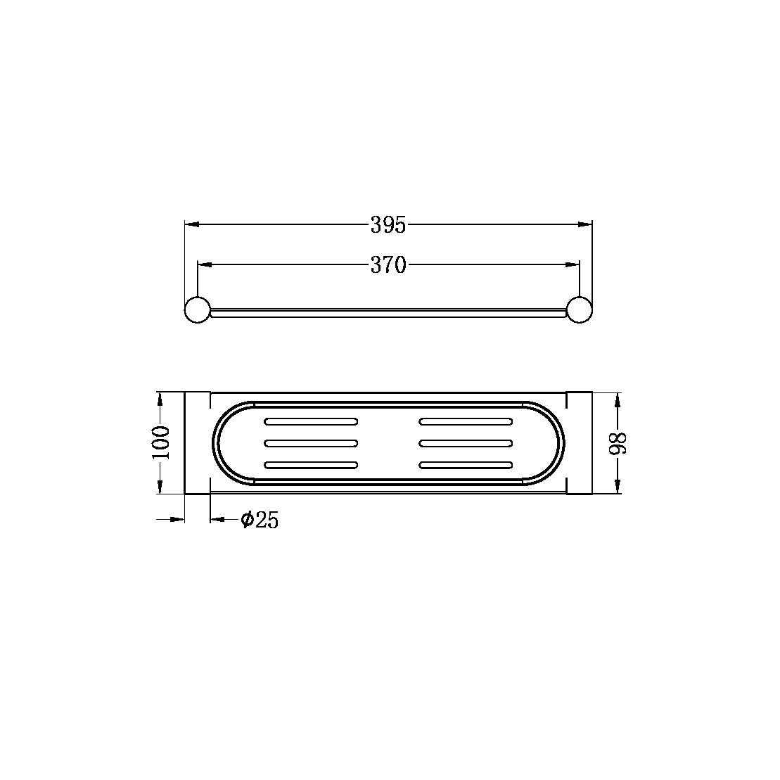 NEW MECCA METAL SHOWER SHELF GUN METAL (NR2387aGM)