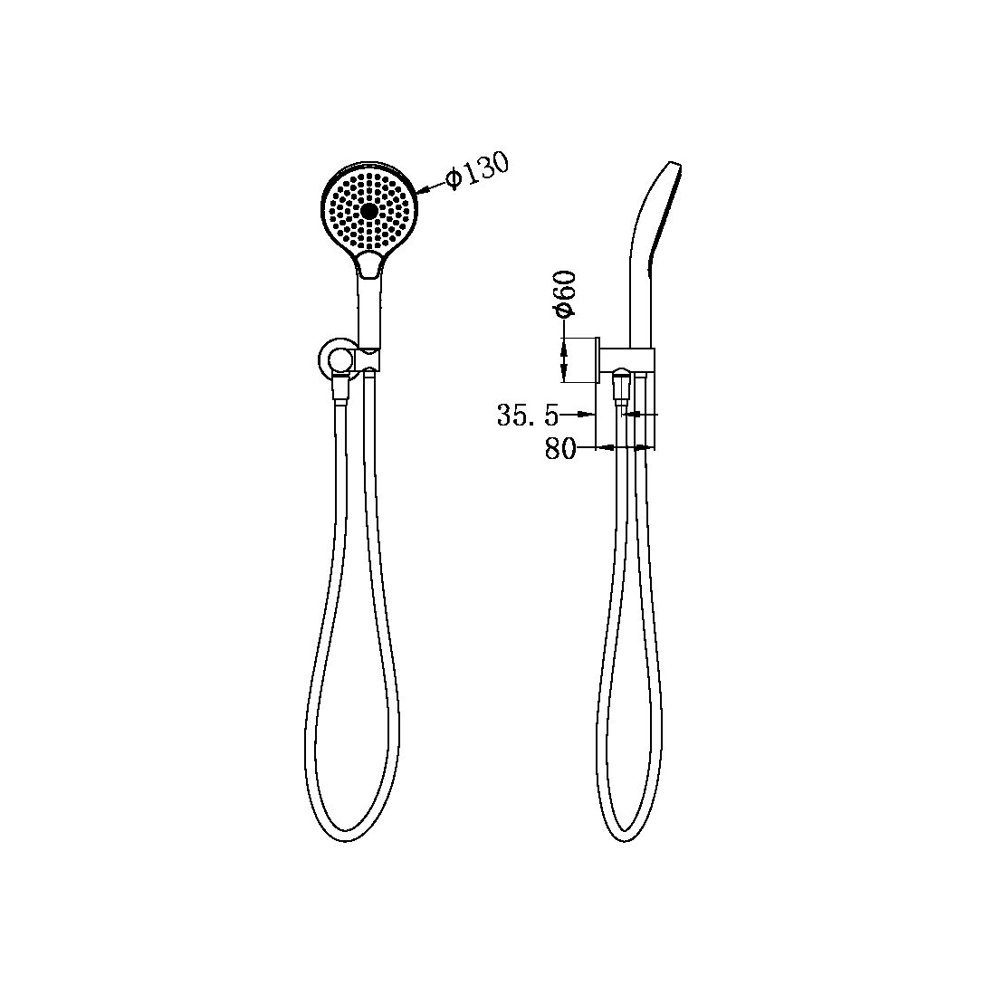MECCA SHOWER BRACKET WITH AIR SHOWER II BRUSHED BRONZE (NR221905fBZ)