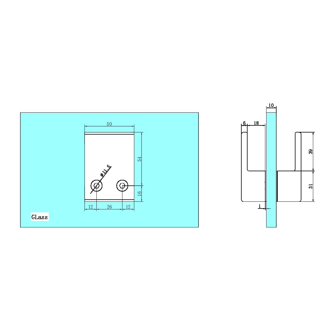 SQUARE SHOWER KNOB HANDLE GUN METAL (NRSH302GM)