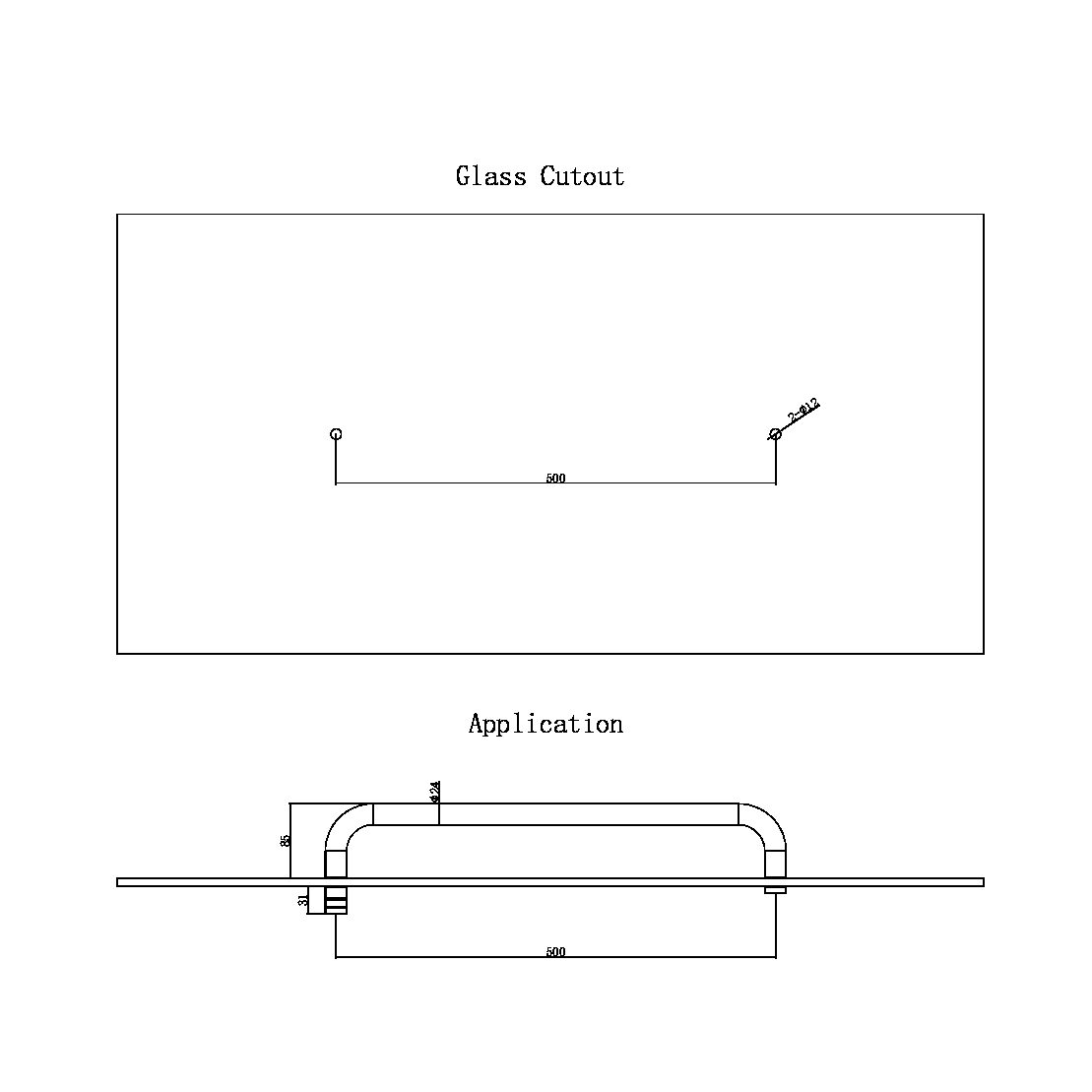 TOWEL BAR 500MM GUN METAL (NRSH303GM)