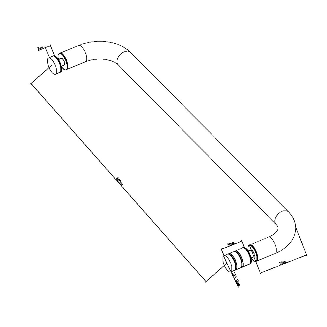 TOWEL BAR 500MM GUN METAL (NRSH303GM)