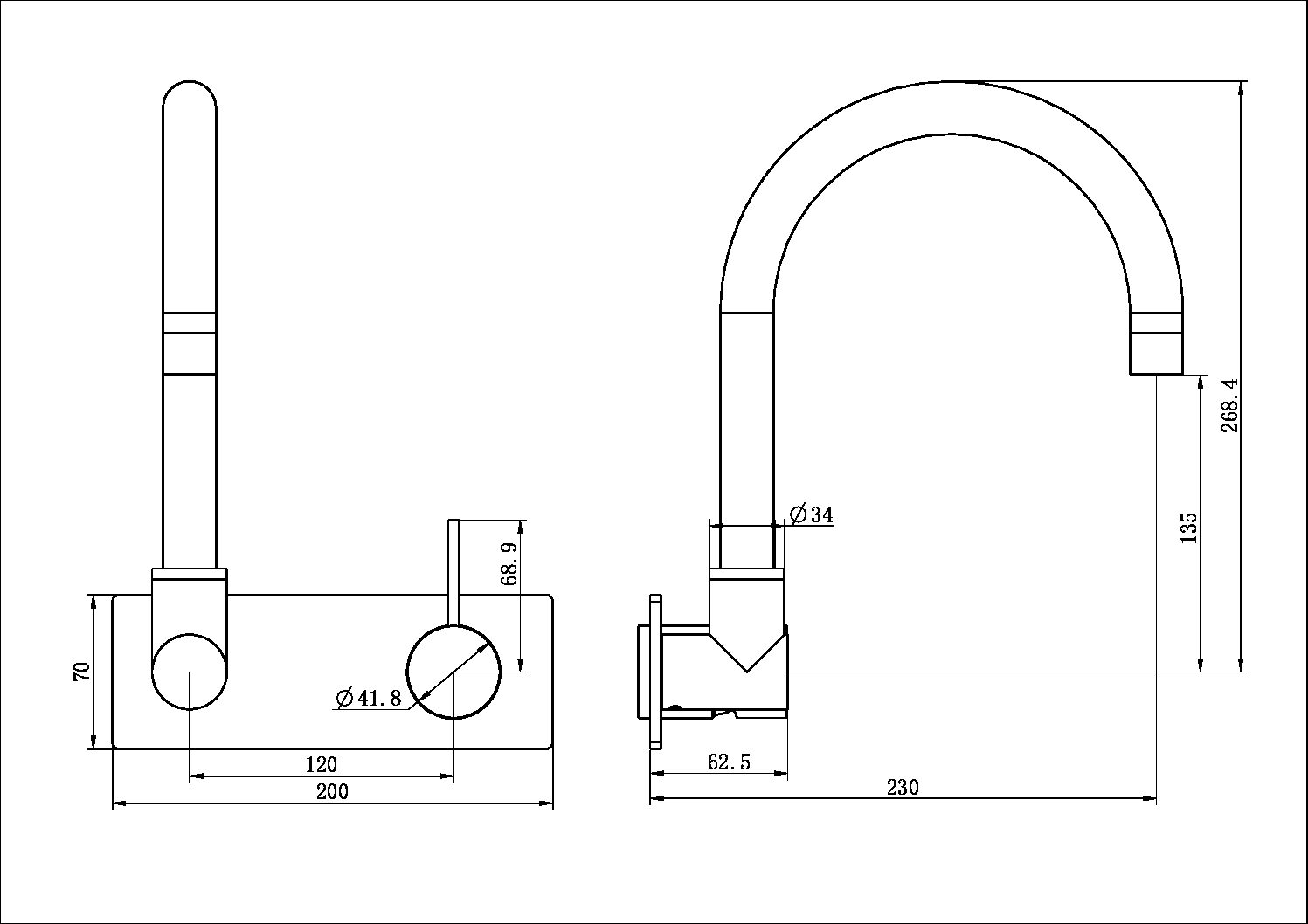 MECCA WALL BASIN/BATH MIXER SWIVEL SPOUT HANDLE UP TRIM KITS ONLY MATTE WHITE (NR221910ptMW)