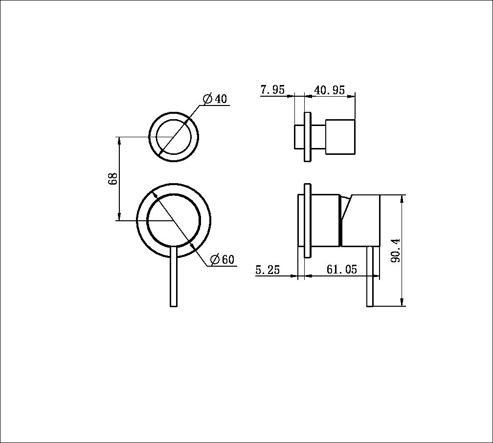 MECCA SHOWER MIXER WITH DIVERTOR SEPARATE BACK PLATE TRIM KITS ONLY MATTE WHITE (NR221911stMW)